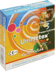 UNILATEX MULTIFRUTAS                Preservativos, Aros o Anillos Vibradores, Tangas, kit de Higiene Femenino, Luminosos, Multifrutas, Nature, Vibrasex, Lubricante intimo, Alcotest Alcoholimetro,